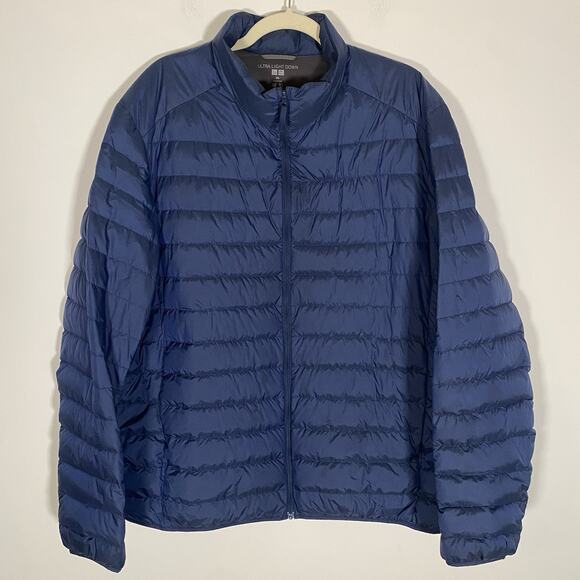 Uniqlo Ultra Light Down Puffer Jacket Coat XXL Blue Lightweight‎ Packable - Picture 1 of 14
